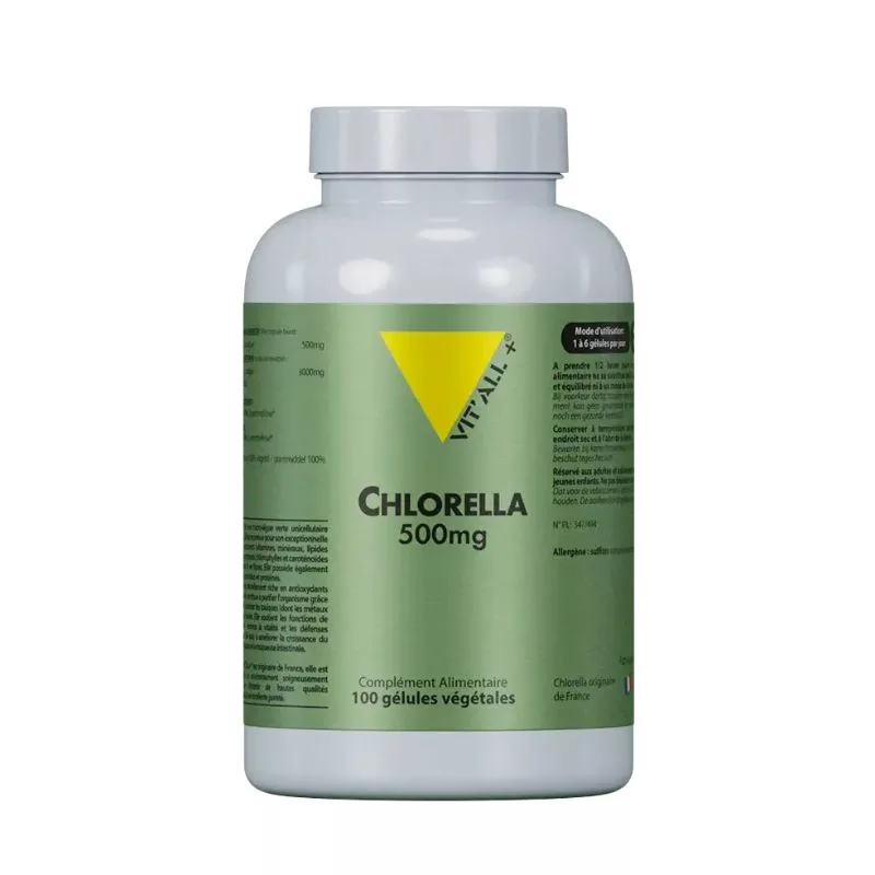 Chlorella 500mg – 60 gélules – Vitall+