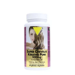 Super Cheveux Kératine Pure 500mg - 50 comprimés - Vitall+