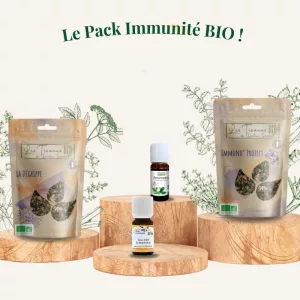 Pack Immunité BIO, contenant deux tisanes ainsi que deux huiles essentielles - Herboristerie du Docteur Sammut